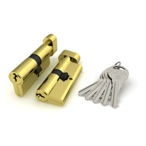 Цилиндровый механизм Fuaro (Фуаро) с вертушкой R302/60 mm (25+10+25) PB латунь 5 кл.