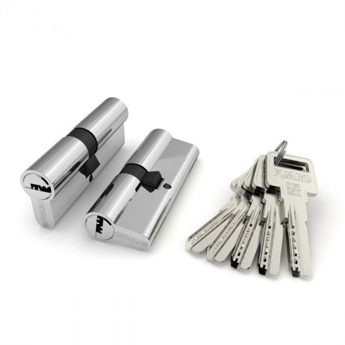 Цилиндровый механизм Fuaro (Фуаро) R600/70 mm-BL (30+10+30) CP хром 5 кл. БЛИСТЕР