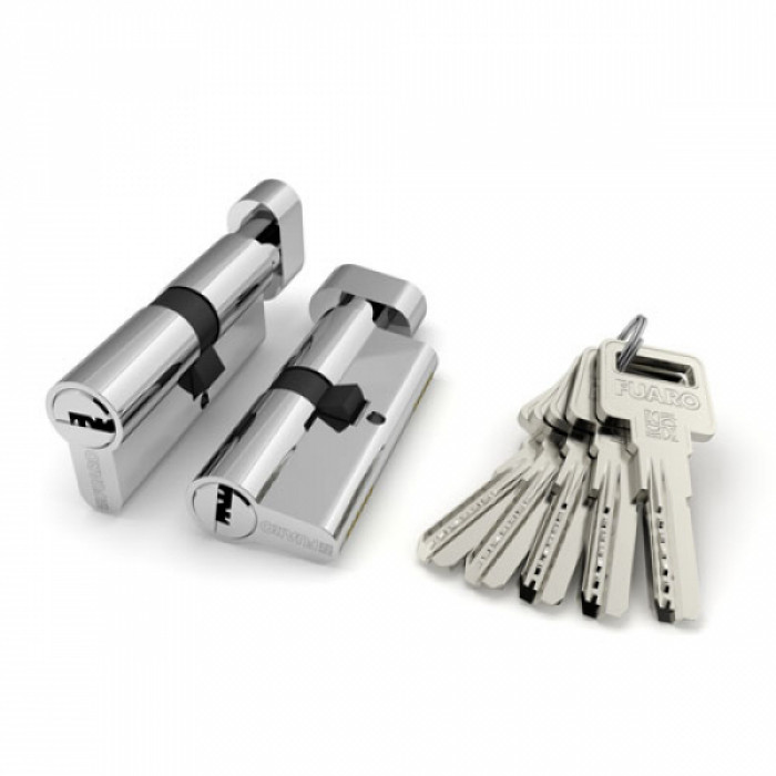 Цилиндровый механизм Fuaro (Фуаро) с вертушкой R602/75 mm (35+10+30) CP хром 5 кл.