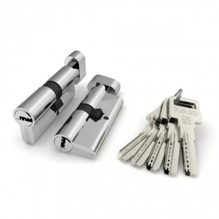 Цилиндровый механизм Fuaro (Фуаро) с вертушкой R602/80 mm (40+10+30) CP хром 5 кл.