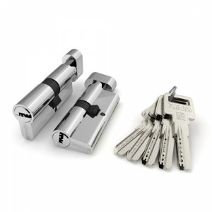 Цилиндровый механизм Fuaro (Фуаро) с вертушкой R602/100 mm (45+10+45) CP хром 5 кл.