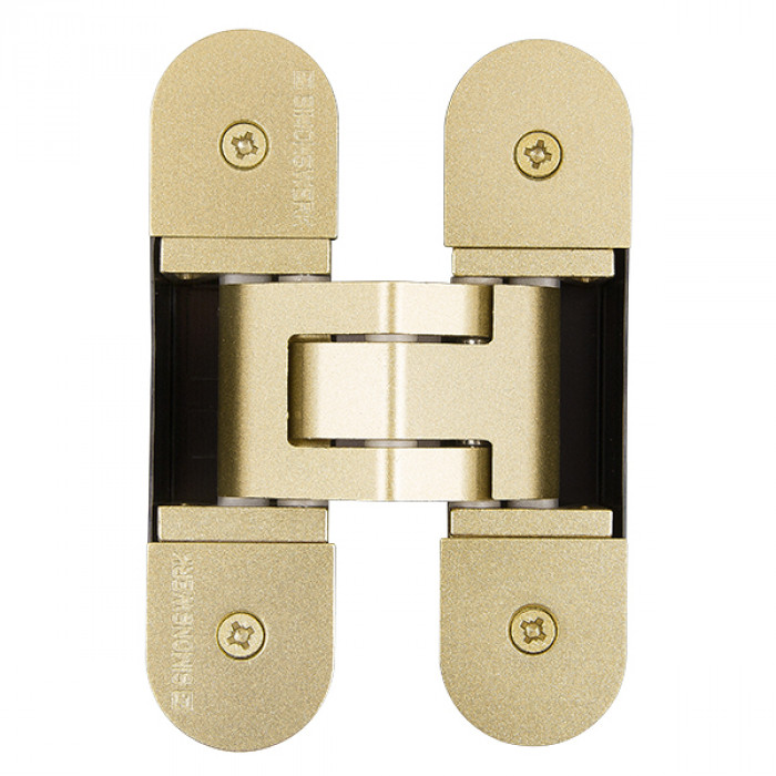 Петля скрытой Simonswerk (Симонсверк) установки универсальная TECTUS TE 303 3D Messing-Effekt (мат. латунь), 60 кг