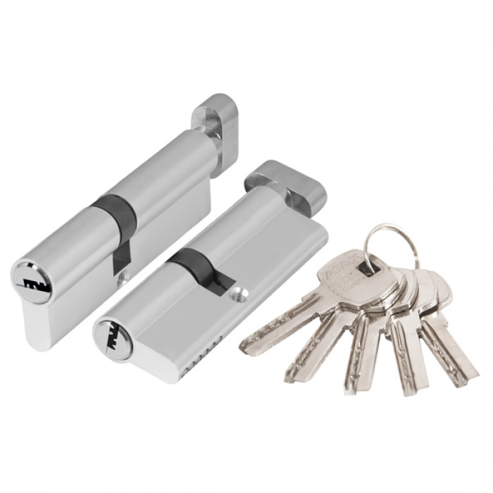 Цилиндровый механизм Ajax (Аякс) с вертушкой AX202/110 mm (50+10+50) CP хром 5 кл.