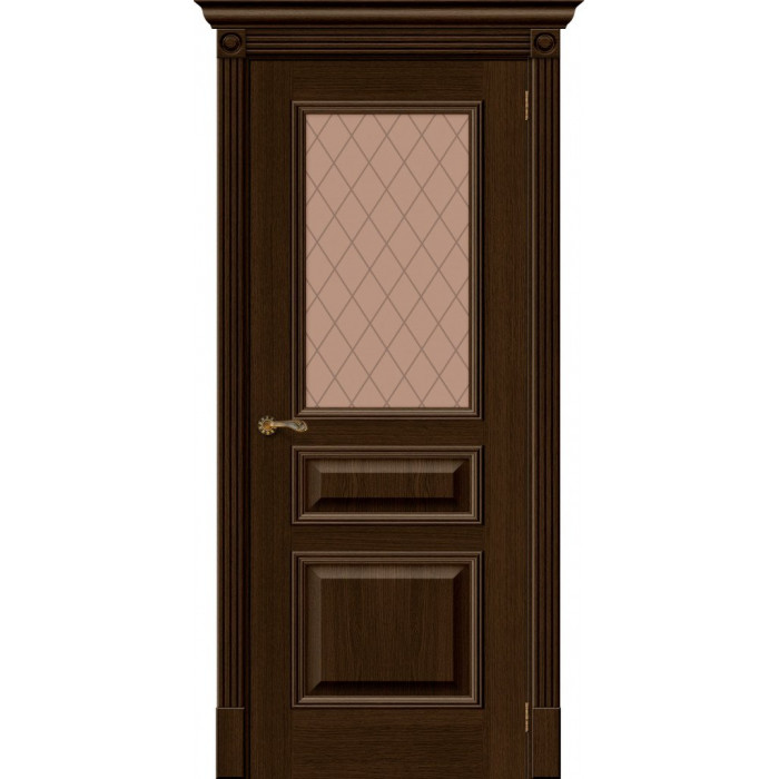 Межкомнатная дверь Вуд Классик-15.1 Golden Oak Bronze Сrystal